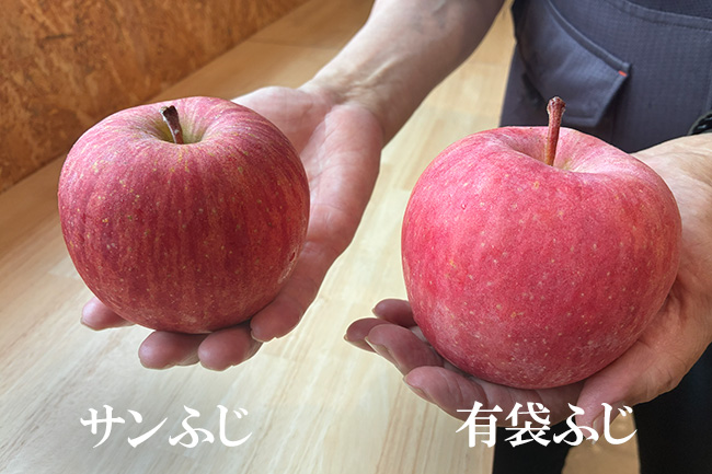 サンふじと有袋ふじの違い